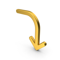 Gold Arrow Turn Down PNG & PSD Images