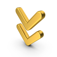 Gold Double Arrow Down PNG & PSD Images