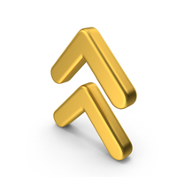 Gold Double Arrow Up PNG & PSD Images
