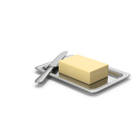 Butter In Dish With Knife PNG & PSD Images