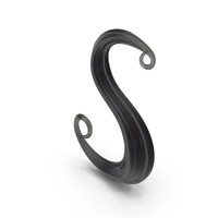 Black Glass Letter S PNG & PSD Images