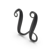 Black Glass Letter U PNG & PSD Images