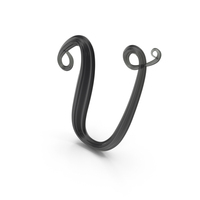 Black Glass Letter V PNG & PSD Images