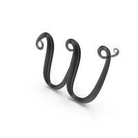 Black Glass Letter W PNG & PSD Images