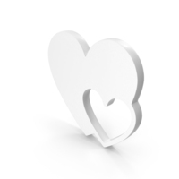 White Double Heart Icon PNG & PSD Images