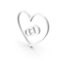 White Heart Bandage Outline Icon PNG & PSD Images