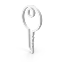 White Door Key Outline Icon PNG & PSD Images