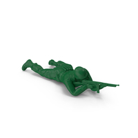 Green Plastic Toy Soldier Lying Prone with Rifle PNG & PSD Images