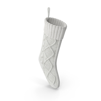 Knitted Christmas Stocking in White PNG & PSD Images