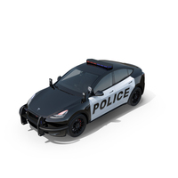 Police Car Tesla Model Y Lights On PNG & PSD Images