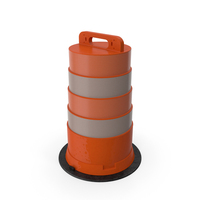 Traffic Safety Barrel with Reflective Stripes PNG & PSD Images