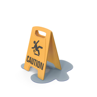 Slippery Surface Caution Sign PNG & PSD Images