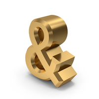 Ampersand Gold Symbol PNG & PSD Images