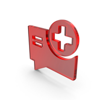 Glass Add Message Icon PNG & PSD Images