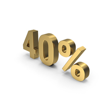 40% Gold Sign PNG & PSD Images
