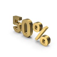 50% Gold Sign PNG & PSD Images