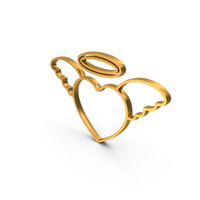Heart With Wings Icon Gold PNG & PSD Images
