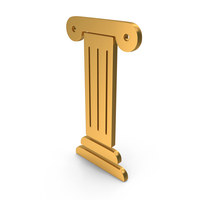 Ancient Pillar Icon Gold PNG & PSD Images