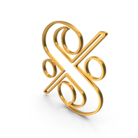 Out Line Segno Musical Sign Icon Gold PNG & PSD Images
