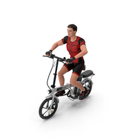 Cyclist On White Electric Colorway Bike PNG & PSD Images