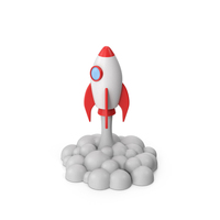 Cartoony Rocket Launching PNG & PSD Images
