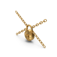 Gold Chained Combination Padlock PNG & PSD Images