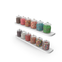 Candy Jars On A Shelf PNG & PSD Images