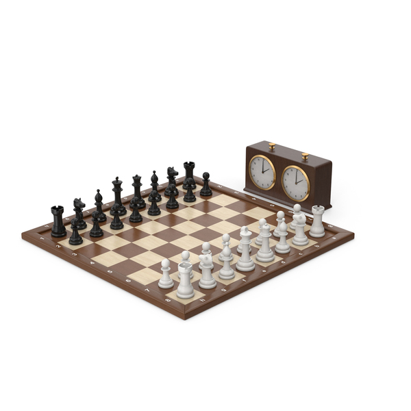 Chess Board Game And Chess Clock PNG & PSD Images