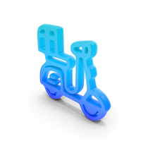 Scooter Delivery Symbol Glowing PNG & PSD Images
