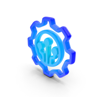 Technology Gear Symbol Glowing PNG & PSD Images