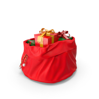 Santa Claus Open Bag With Gifts PNG & PSD Images