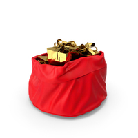 Open Santa Claus Bag With Gold Gifts PNG & PSD Images