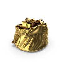 Gold Open Santa Claus Bag With Gifts PNG & PSD Images