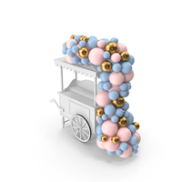 Candy Cart with Balloon Decoration PNG & PSD Images