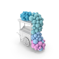 Candy Cart with Balloon Decoration PNG & PSD Images