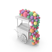 Candy Cart with Balloon Decoration PNG & PSD Images