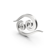 Silver Cancer Astrology Symbol PNG & PSD Images