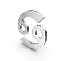 Silver Cancer Astrology Symbol PNG & PSD Images