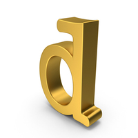 Gold Lowercase Letter D PNG & PSD Images