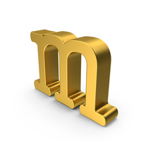 Gold Lowercase Letter M PNG & PSD Images