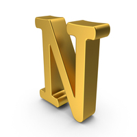 Gold Letter N PNG & PSD Images