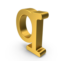 Gold Lowercase Letter Q PNG & PSD Images