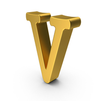 Gold Letter V PNG & PSD Images