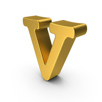 Gold Lowercase Letter V PNG & PSD Images