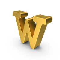 Gold Lowercase Letter W PNG & PSD Images