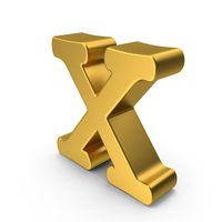 Gold Lowercase Letter X PNG & PSD Images