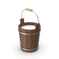 Dark Wood Milk Bucket PNG & PSD Images