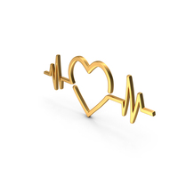 Gold Heart Symbol PNG & PSD Images