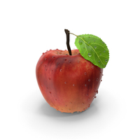 Red Apple With Water Drops PNG & PSD Images