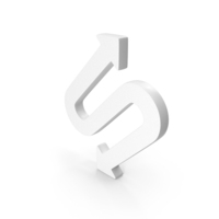 Curved Arrow With Two Points Icon White PNG & PSD Images